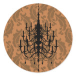 Black and Fall Leaves Chandelier Wedding Seal