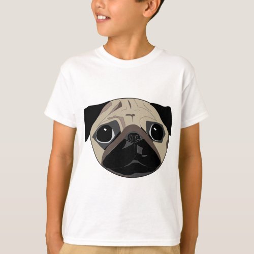 Black and Faun Pug T_Shirt