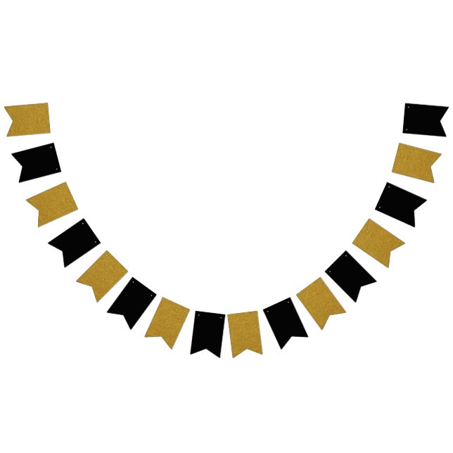 Black and Faux Gold Blank Banner (All)