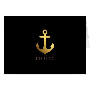 Black and Faux Gold Foil Anchor Cards