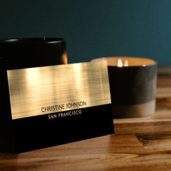 Black And Faux Gold Foil Business Card by amoredesign at Zazzle