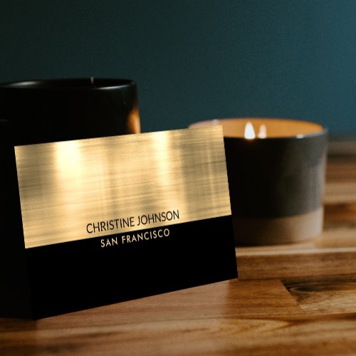 black and faux gold foil business card