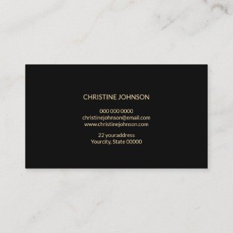 black and faux gold foil business card | Zazzle