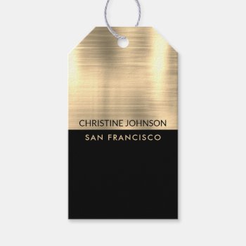 Black And Faux Gold Foil Gift Tags by amoredesign at Zazzle