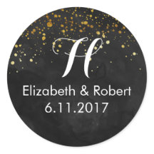 Black and Faux Gold Glitter