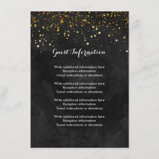 Black and Faux Gold Glitter Enclosure Card