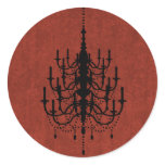 Black and Fire Red Chandelier Wedding Seal