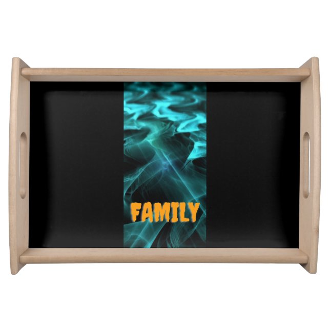 Black And fractal  Serving Tray (Front)