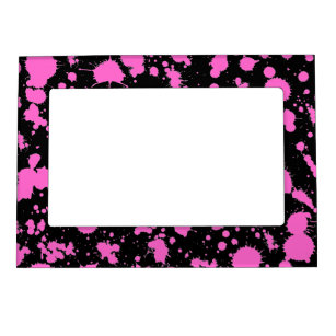 Fuschia Paint Splatter Home Décor Furnishings Pet Supplies Zazzle Black And Fuschia Splatter Paint Art Customize Magnetic Photo Frame