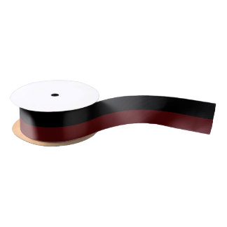 Black and Garnet Striped 1.5" Wide Satin Ribbon