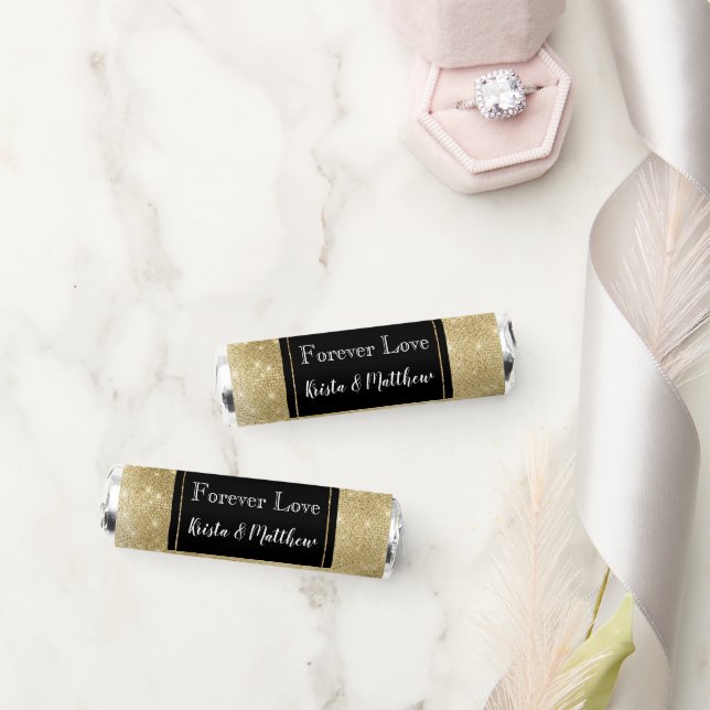 Black and Glam Champagne Sparkle Breath Savers® Mints (Wedding)