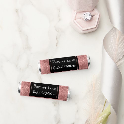 Black and Glam Rose Gold Sparkle Breath Savers Mints