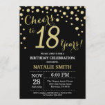 Black and Gold 18th Birthday Diamond Invitation<br><div class="desc">18th Birthday Invitation with Black and Gold Glitter Diamond Background. Gold Confetti. Adult Birthday. Male Men or Women Birthday. For further customization,  please click the "Customize it" button and use our design tool to modify this template.</div>