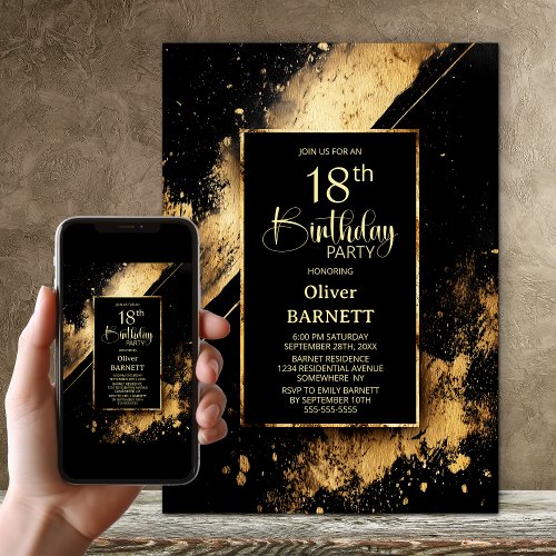 Black and Gold 18th Birthday Party