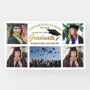 Black And Gold  2026 Graduation 5 Photo Collage Banner