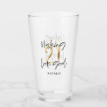 Black and gold 21st birthday modern script stylish glass<br><div class="desc">Modern black and gold 21st birthday gift. Part of a elegant stylish collection</div>