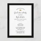 Black and Gold 3 Photo Graduation Party Invitation (Front)