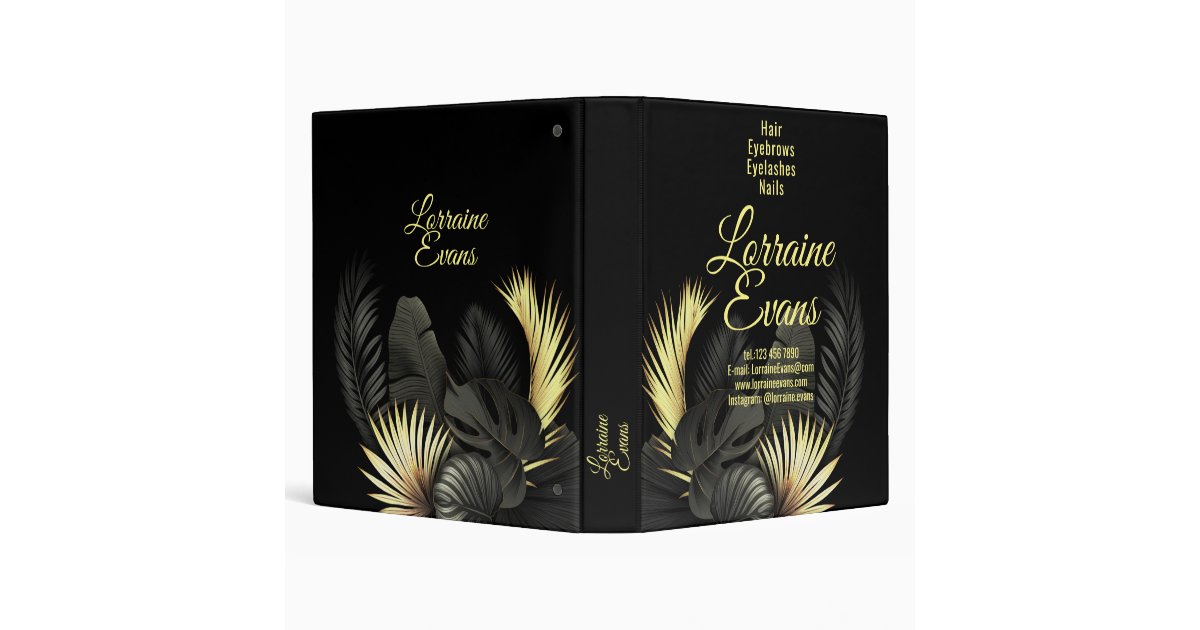 Black and Gold 3 Ring Binder | Zazzle