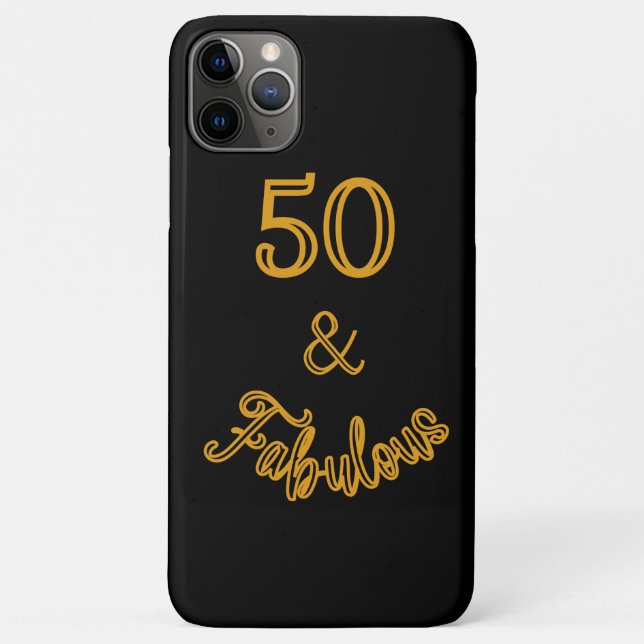 Black and Gold 50 and Fabulous  Case-Mate iPhone Case (Back)