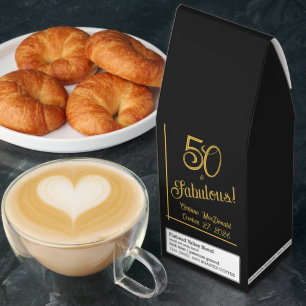 Black and Gold 50 & Fabulous 50th Birthday Party Roasted Coffee