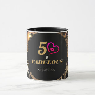 Black and Gold 50th Birthday Party Classic Mug
