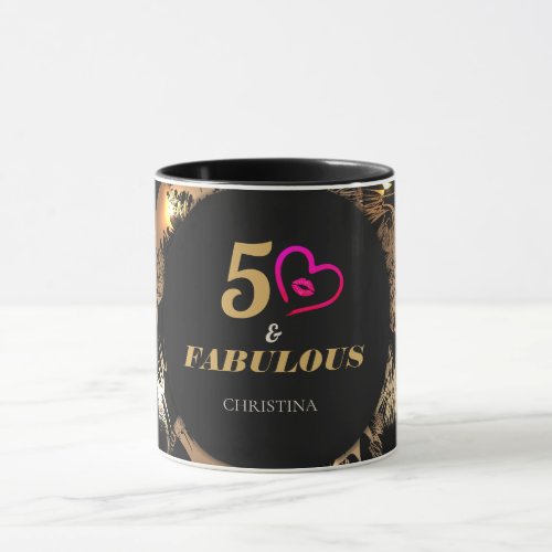 Black and Gold 50th Birthday Party Classic  Mug