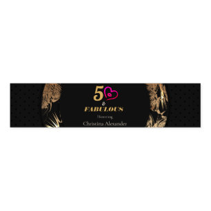 Black and Gold 50th Birthday Party Classic Napkin Bands