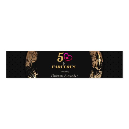 Black and Gold 50th Birthday Party Classic  Napkin Bands