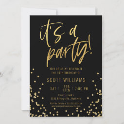 Black and Gold 50th Birthday Party Invitation | Zazzle