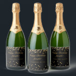 Black And Gold 50th Birthday Sparkling Wine Label<br><div class="desc">These black and gold sparkling wine labels make a perfect gift or favor! Easily edit the names and date. Check out our website www.wordsandconfetti.com for more !</div>