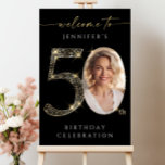 Black and Gold 50th Birthday Welcome Sign Template<br><div class="desc">Black and Gold 50th Birthday Welcome Sign Template , Customizable and Printable Party Decoration, Editable Celebration Board/ 50th Birthday Sign, 50th Birthday Welcome Poster, 50th Birthday Welcome Sign, Black and Gold 50th, Welcome to Party, Birthday Signage Board, Welcome to 50th Foam Board, Golden Birthday Banner Sign, Happy Fifty Signs/ Birthday...</div>
