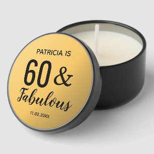 Black And Gold 60 And Fabulous Birthday Mini Candle Favors