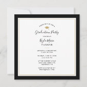 Black and Gold | 8 Photo Square Graduation Party Announcement (Back)