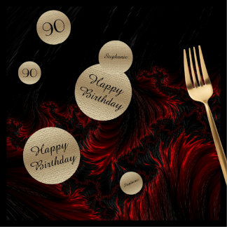 Black and Gold 90th Birthday Table Decoration Confetti