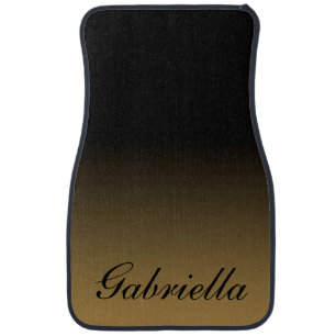 Black and Gold Abstract Car Floor Mat