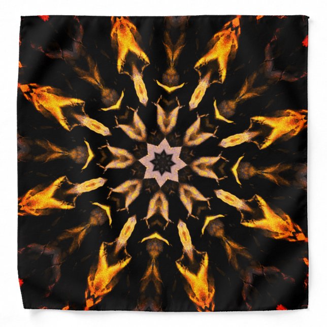 Black and Gold Abstract Mandala  Bandana (Front)
