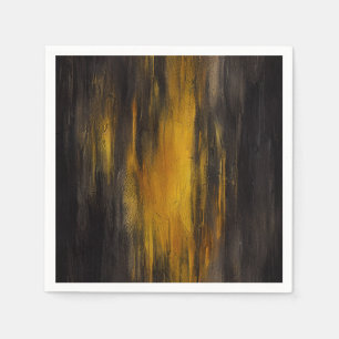 Black and Gold Abstract Pattern Napkins