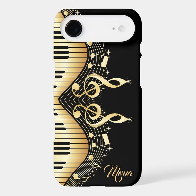 Black And Gold Abstract Piano Design Case-Mate iPhone Case (Back)