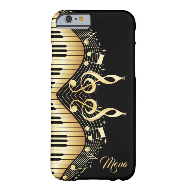 Black And Gold Abstract Piano Design Case-Mate iPhone Case (Back)