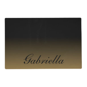 Black and Gold Abstract Placemat