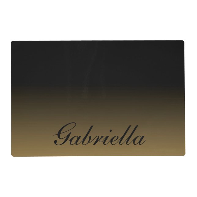 Black and Gold Abstract Placemat (Front)