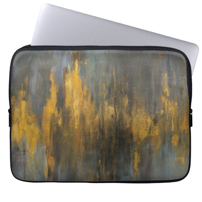Black and Gold Abstract Print | Danhui Nai Laptop Sleeve (Front)