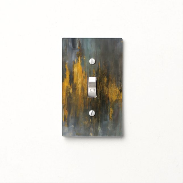 Black and Gold Abstract Print | Danhui Nai Light Switch Cover (In Situ)