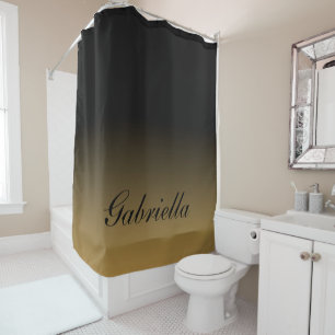 Black and Gold Abstract Shower Curtain