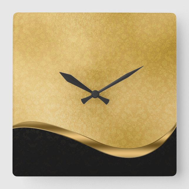 Black and Gold Acrylic Wall Clock (Front)