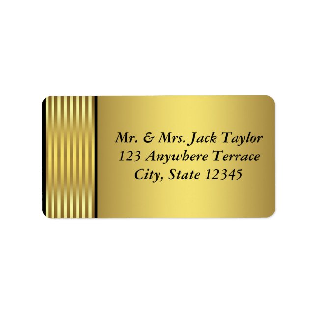 Black and Gold Address Label (Front)