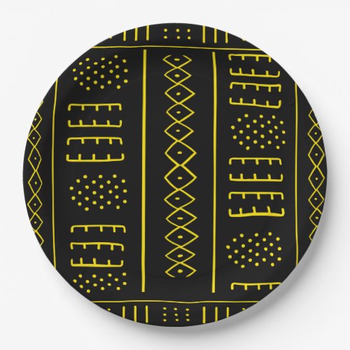 Black And Gold African Style Paper Plates