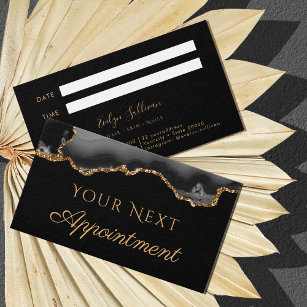 Black and Gold Agate Appointment Card