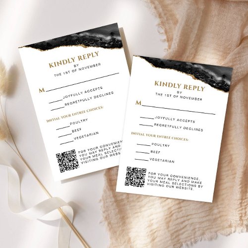 Black and Gold Agate Bar Mitzvah Vertical