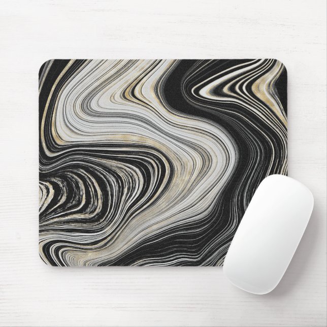 Black and Gold Agate Design  Mouse Pad (With Mouse)